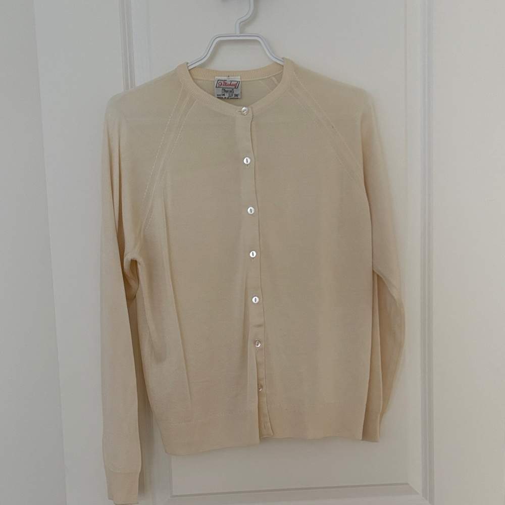 Pendleton Beige Button-Up Cardigan